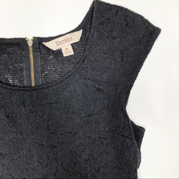 Decree Jacquard Peplum Blouse Black M - Picture 2 of 7